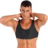 Agoky Mens Fashion Tank Tops Shiny U Neck Crop Tops See Through Streetwear Party Nightclub Vests 3#Black X-Large view 3