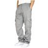 BAKVRI Cargo Pants Solid Color Loose Flowy Pants Sports Low Waist Snow Pants with Pockets High Waisted Trousers Women view 1