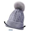 Kids Winter Knit Hat Warm Fleece Lined Hats Children Cable Baby Cute Pompom Cap for 0-3 Years Old (White, One Size) view 3