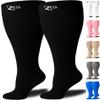 Zeta Wear 1 Pair Plus Size Knee-High Compression Socks - Closed Toe, 15-19 mmHg Graduated Support for Women & Men | Wide Calf Fit Up to 26" | Swelling, Varicose Veins, Nurses, Pregnancy, Travel view 1