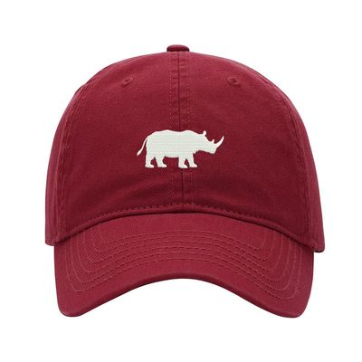 Baseball Cap Men Rhinos Animal Embroidered Washed Cotton Dad Hat Baseball Caps (Red,7 5/8)