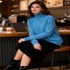 SANGTREE Womens Long Sleeve Turtleneck Sweater Lightweight Pullover Knitted Sweater Haze Blue US L view 4