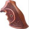 New Hardwood Grip Compatible with Taurus Compact Frame Tracker/Judge 17 44 415 425 450 617 627 692 Rough Texture & Checker Engraved #TRACKER05, Brown view 3