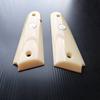 [BMPL] Ivory White Resin Gun Grips Compatible Replacement for 1911 Full Size, Government, Full Size Clones, Polyester ,Silver Medallion ,Thai Handmade, White Ivory view 3