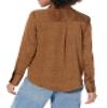 Amazon Essentials Women's Classic-Fit Satin Button Down Blouse, Dark Chestnut Brown, Leopard, Small view 2