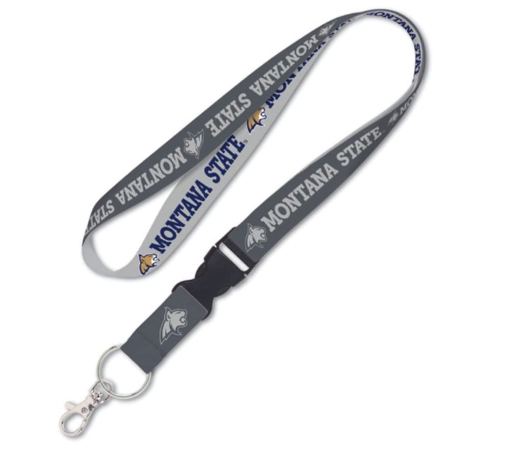 Montana State Bobcats CHARCOAL Lanyard w/detachable buckle 1"
