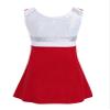 YiZYiF Kids Girls Shiny Sequins Halloween Cheer Leader Costumes Cheerleading Uniforms Sparkle Dance Dress Outfits Red 8 Years view 2