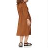 Amazon Essentials Women's Lightweight Georgette Long Sleeve V-Neck Midi Dress (Available in Plus Size), Dark Chestnut Brown Diamond, X-Large view 2
