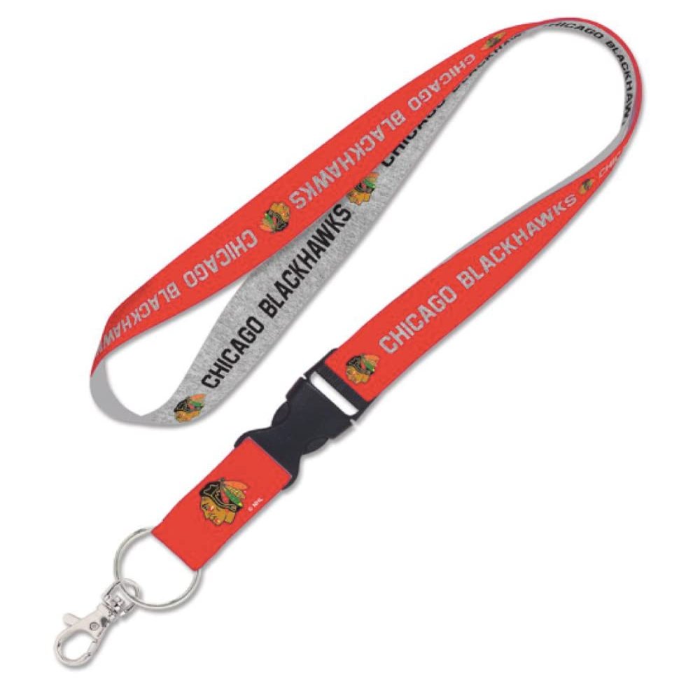 Chicago Blackhawks heather Lanyard w/detachable buckle 1"