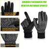 MOREOK Winter Gloves for Men/Women -10F 3M Thinsulate Warm Touch Screen Snow Ski Bicycle Bike Gloves for Driving/Cycling/Running/Hiking-deep Gray-XL view 3