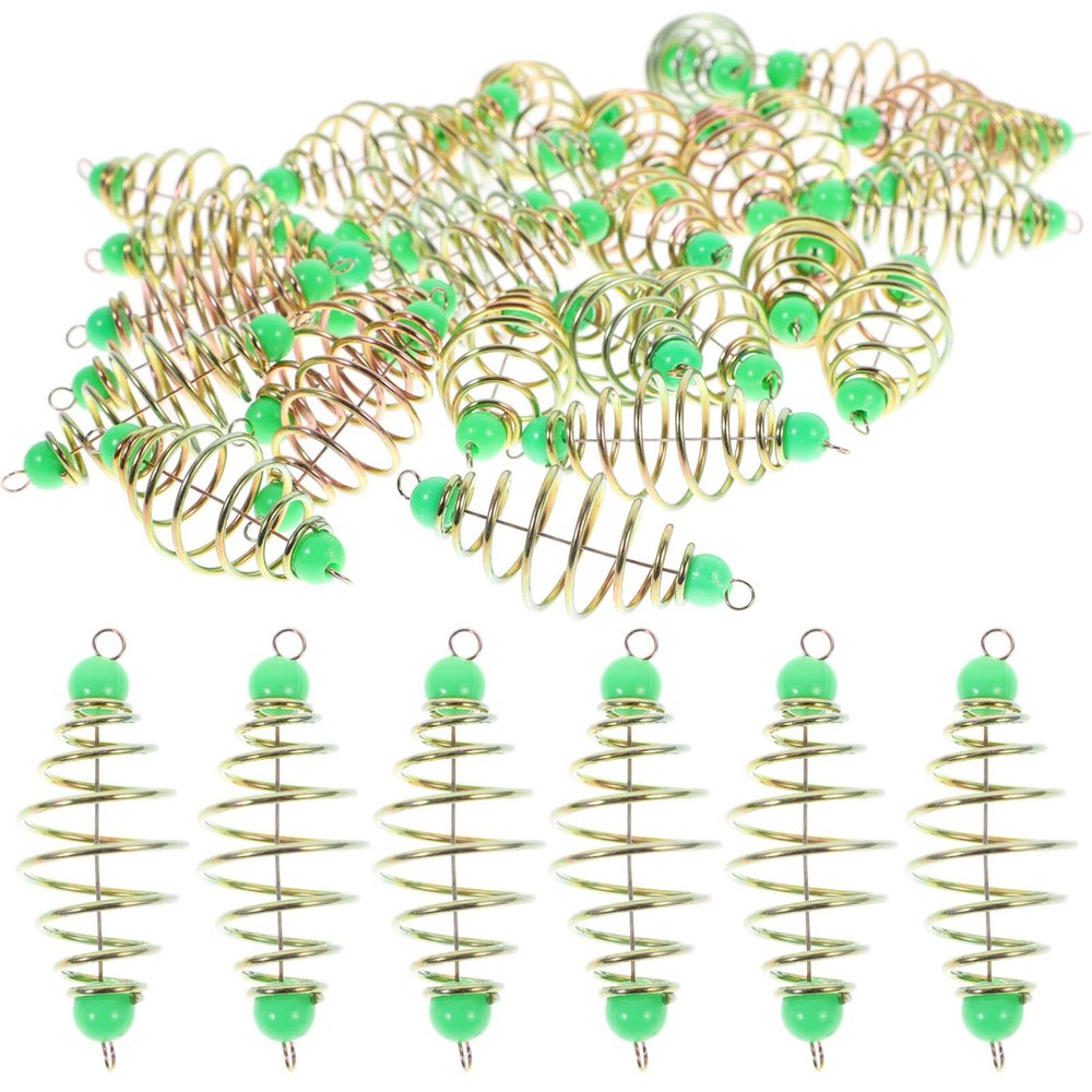 Carp Lure Cage 30pcs Fishing Shape Outdoor Basket Traps Fish Inline Holders Feeder Carp Steel Olive Accessories Tackle Cage Hanging Lure