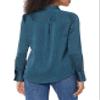 Amazon Essentials Women's Classic-Fit Satin Button Down Blouse, Dark Navy, Diamond, Medium view 2