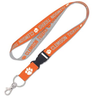 Clemson Tigers HEATHERED Lanyard w/detachable buckle 1"