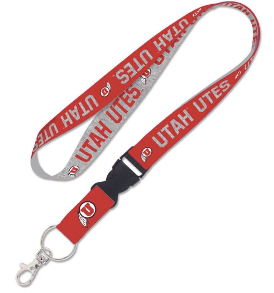 Utah Utes HEATHER Lanyard w/detachable buckle 1"