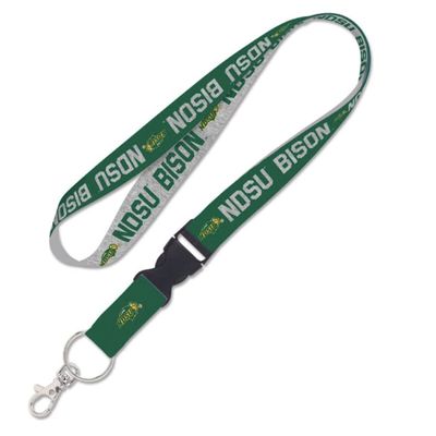 North Dakota State Bison HEATHER Lanyard w/detachable buckle 1"