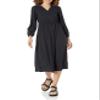 Amazon Essentials Women's Lightweight Georgette Long Sleeve V-Neck Midi Dress (Available in Plus Size), Black, Large view 1
