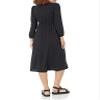Amazon Essentials Women's Lightweight Georgette Long Sleeve V-Neck Midi Dress (Available in Plus Size), Black, Large view 2
