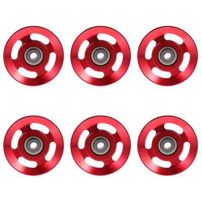 BESPORTBLE 6pcs Pulling Training Accessory Household Practical LAT Alloy Muscle Traction Curl Useful Fitness Durable Rotation Wheel Lift DIY Back Down Triceps Shoulder Cable Red Pulley Home