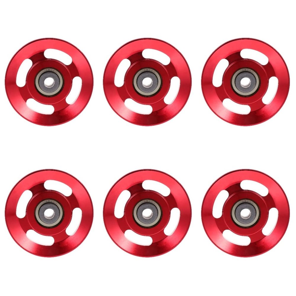 BESPORTBLE 6pcs Pulling Training Accessory Household Practical LAT Alloy Muscle Traction Curl Useful Fitness Durable Rotation Wheel Lift DIY Back Down Triceps Shoulder Cable Red Pulley Home