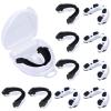 10 Pcs Sport Mouth Guards Gum Teeth Armor Game Guard for Boxing Basketball Football Hockey Karate Basketball Rugby Match (Black with White) view 1
