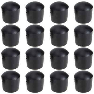 BESPORTBLE 16pcs Part Soccer Rod Accessories Football Covers Replacement Post Foosball Machine Rubber Caps Plugs Pole Table Iron Foosballs Safety for Universal Tables, Black End