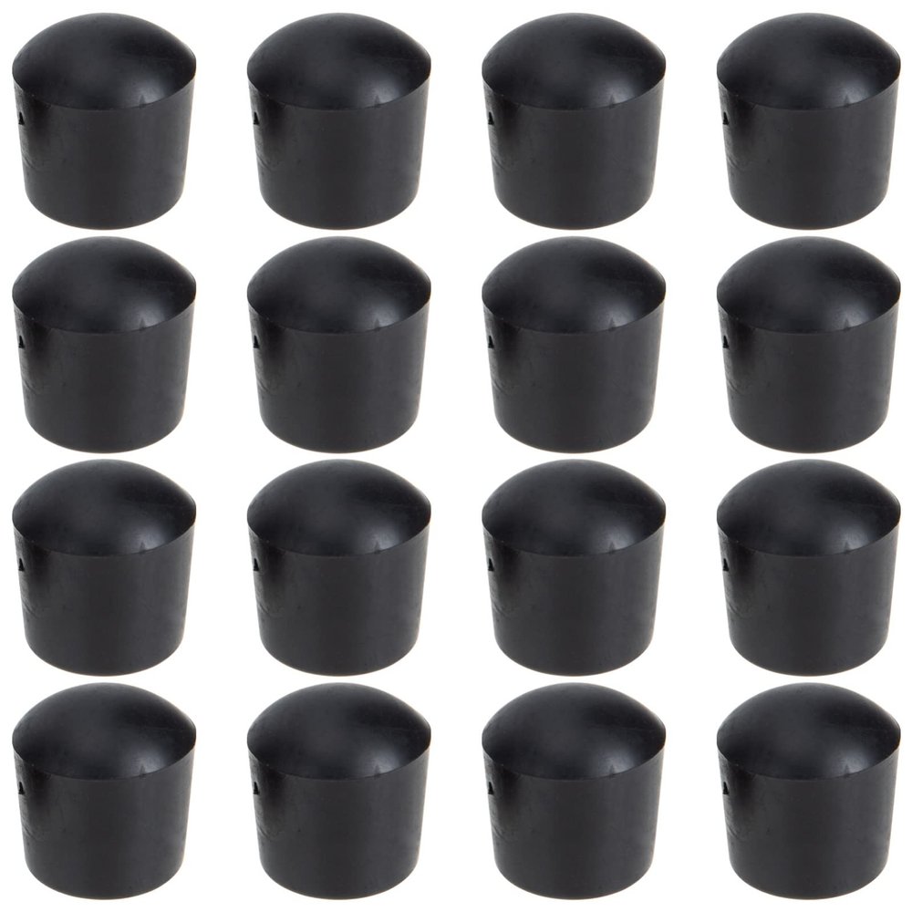 BESPORTBLE 16pcs Part Soccer Rod Accessories Football Covers Replacement Post Foosball Machine Rubber Caps Plugs Pole Table Iron Foosballs Safety for Universal Tables, Black End