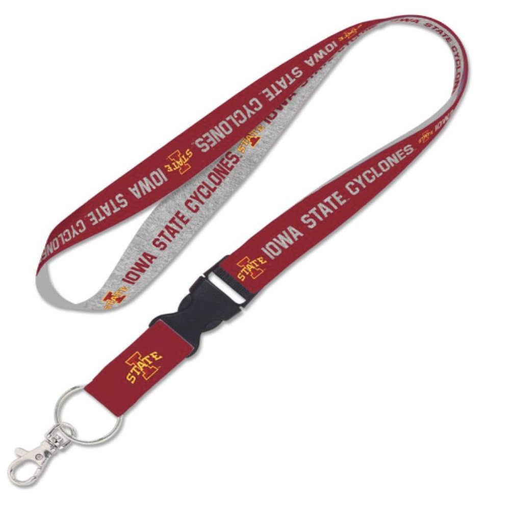Iowa State Cyclones HEATHERED Lanyard w/detachable buckle 1"