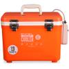Engel 13qt Live Bait Cooler Box with 2nd Gen 2-Speed Aerator Pump - Portable Fishing Station & Minnow Bucket for Shrimp & Other Live Fish with Aerator - ENGLBC13-N-OHV in Orange High-Visibility view 1
