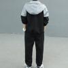 dPois Boy's Tracksuit 2 Pieces Sport Outfit Hoodie Sweatshirt and Sweatpants Jogging Pants Set Activewear Black 5-6 Years view 2
