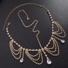 wekicici Boho Rhinestone Head Chain Wedding Crystal Tassel Forehead Headpiece Indian Festival Costume Accessories for Women Halloween (Gold) view 3