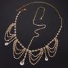 wekicici Boho Rhinestone Head Chain Wedding Crystal Tassel Forehead Headpiece Indian Festival Costume Accessories for Women Halloween (Gold) view 4