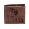 Team Sports America NFL Tennessee Titans Brown Wallet | Bi-Fold | Officially Licensed Stamped Logo | Made of Leather | Money and Card Organizer | Gift Box Included view 1