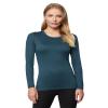 32 Degrees Women's Lightweight Baselayer Crew Top | Long Sleeve | Form Fitting | 4-Way Stretch | Thermal, Majolica Blue, X-Small view 1