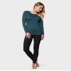 32 Degrees Women's Lightweight Baselayer Crew Top | Long Sleeve | Form Fitting | 4-Way Stretch | Thermal, Majolica Blue, X-Small view 2