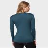 32 Degrees Women's Lightweight Baselayer Crew Top | Long Sleeve | Form Fitting | 4-Way Stretch | Thermal, Majolica Blue, X-Small view 4