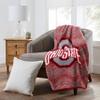 Zubaz by Northwest NCAA Zubified Raschel Throw Blanket 50 X 60, Ohio State Buckeyes view 2
