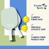 Coastal Sports Pickleball Paddle | Graphite Face & Honeycomb Polymer Core | Premium Grip | Lightweight (Seafoam Green) view 2