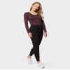 32 Degrees Women's Lightweight Baselayer Scoop Top | Long Sleeve | Form Fitting | 4-Way Stretch | Thermal, Eggplant, XX-Large view 2