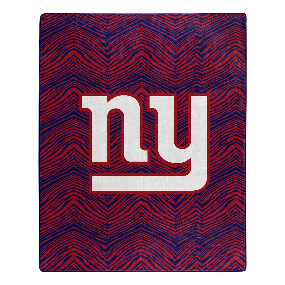 Zubaz by Northwest NFL Zubified Raschel Throw Blanket 50 X 60, New York Giants
