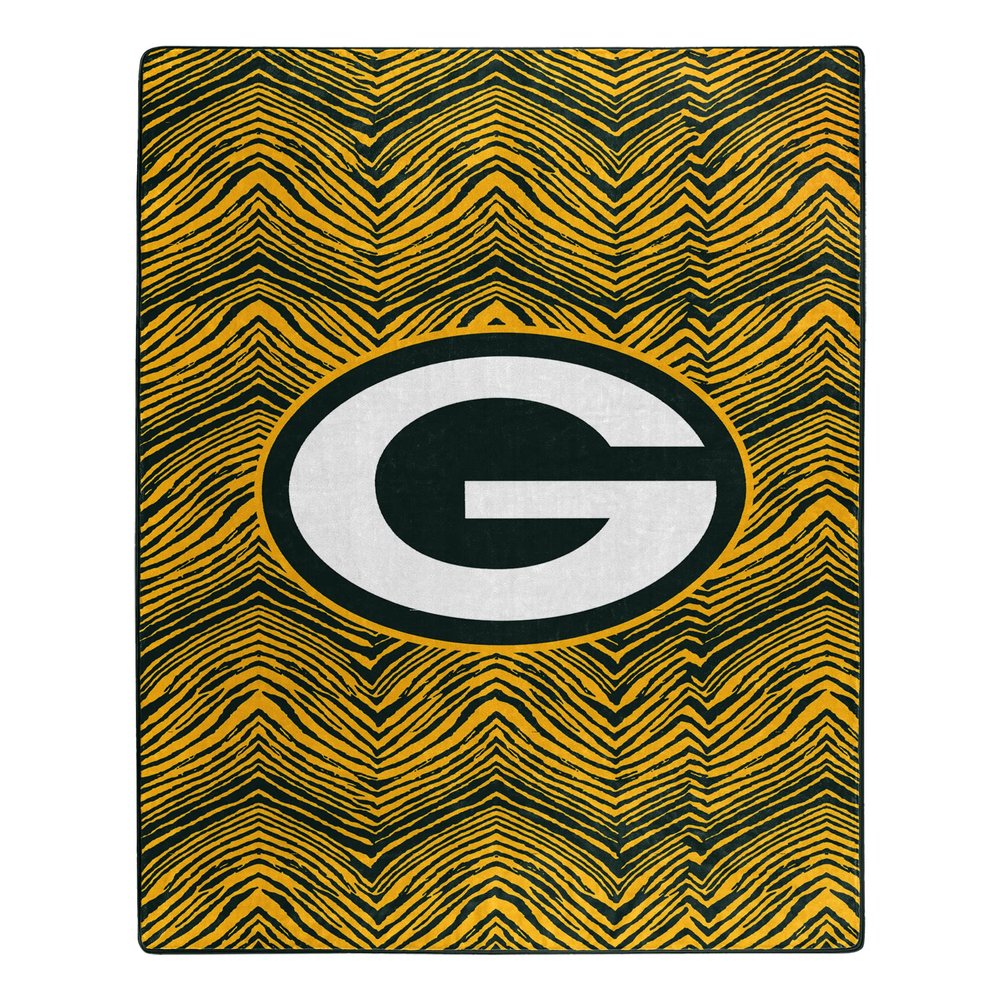 Zubaz by Northwest NFL Zubified Raschel Throw Blanket 50 X 60, Green Bay Packers