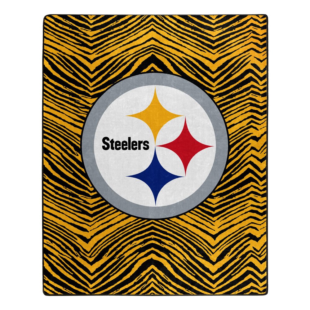 Zubaz by Northwest NFL Zubified Raschel Throw Blanket 50 X 60, Pittsburgh Steelers