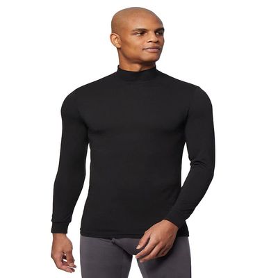 32 Degrees Men's Lightweight Baselayer Mock Top | Long Sleeve | Form Fitting | 4-Way Stretch | Thermal, Black, XX-Large