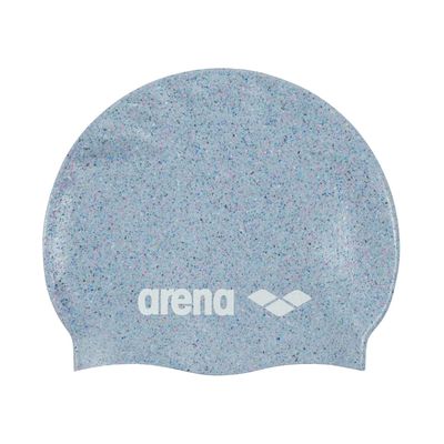 Arena Classic Unisex Recycled Silicone Swim Cap for Women and Men, Intensive Training and Racing Comfortable Long Hair Swimming Hat, Gray/Multi