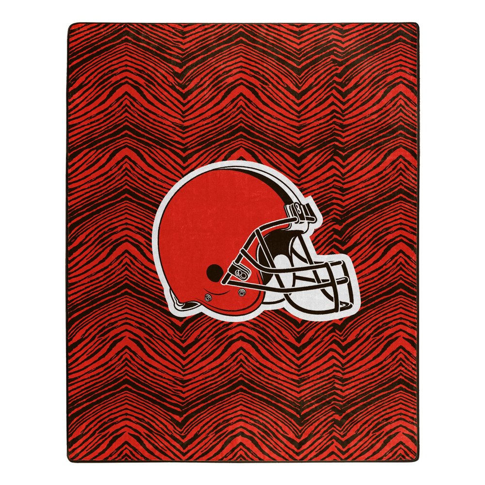 Zubaz by Northwest NFL Zubified Raschel Throw Blanket 50 X 60, Cleveland Browns