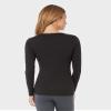 32 Degrees Women's Lightweight Baselayer Scoop Top | Long Sleeve | Form Fitting | 4-Way Stretch | Thermal, Black, Large view 4