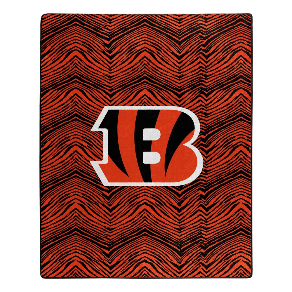 Zubaz by Northwest NFL Zubified Raschel Throw Blanket 50 X 60, Cincinnati Bengals
