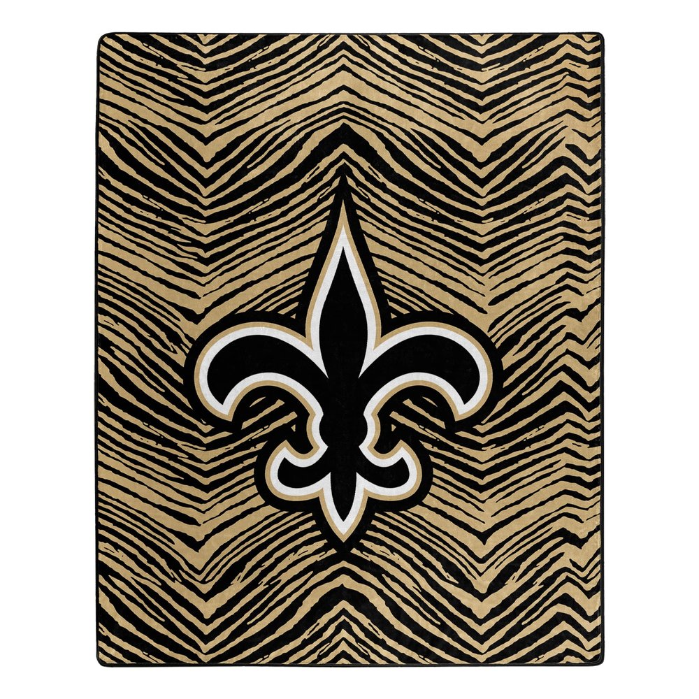 Zubaz by Northwest NFL Zubified Raschel Throw Blanket 50 X 60, New Orleans Saints