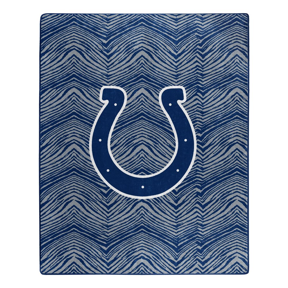 Zubaz by Northwest NFL Zubified Raschel Throw Blanket 50 X 60, Indianapolis Colts