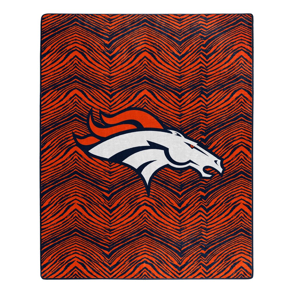 Zubaz by Northwest NFL Zubified Raschel Throw Blanket 50 X 60, Denver Broncos