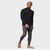32 Degrees Men's Lightweight Baselayer Mock Top | Long Sleeve | Form Fitting | 4-Way Stretch | Thermal, Black, Medium view 2